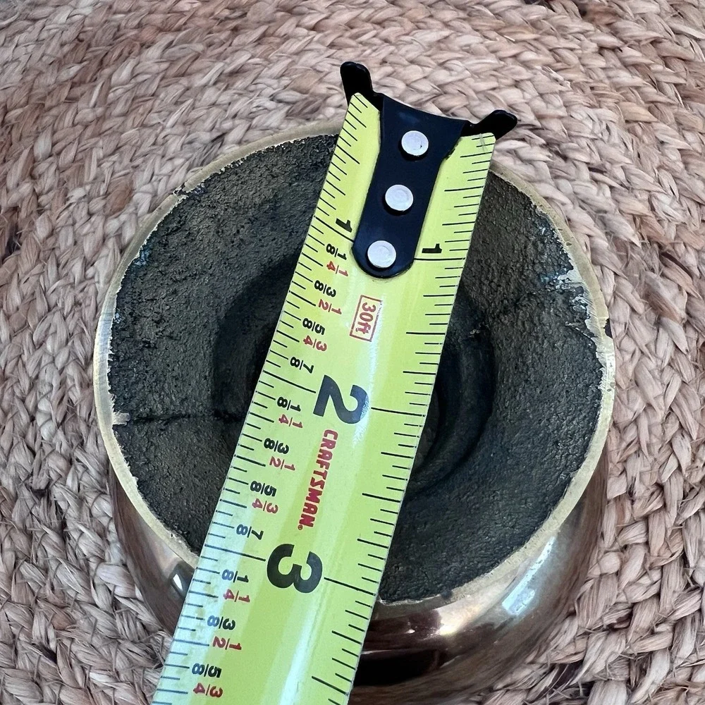 Solid Brass Pedestal Bowl Compote – Wide Shallow Dish on Turned Base 5 3/8